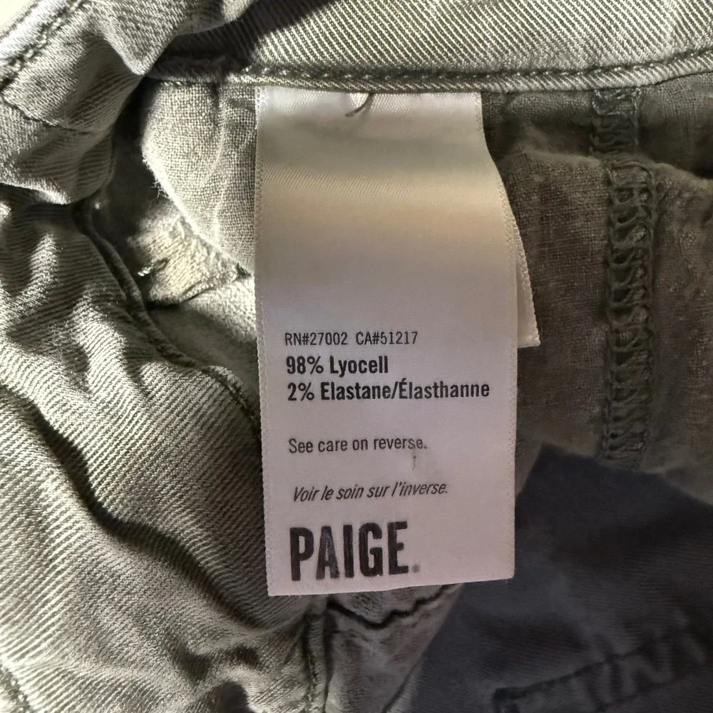 Paige Wide Leg Pants Womens 28 Green Lyocell Drawstring Relaxed Casual Trousers - Picture 6 of 13